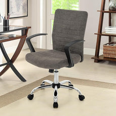 422 High Back Ribbed Office Chair Ergonomically Designed with Armrest Executive Swivel Computer Chairs with Wheels for Conference Study Leisure(Dark Grey)