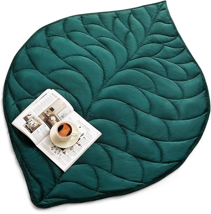 Kaisa Weighted Lap Blanket 5 lbs 41" x 53", Cozy Luxury Crystal Velvet Small Weighted Blanket for Adults, Portable Travel Weighted Blanket for Relaxation, All-Season Blanket, Machine Washable, Green