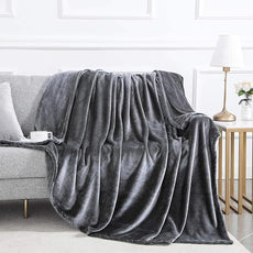 IR Imperial Rooms Fleece Blanket Twin Size 60 x 80 Inches - Super Soft Fluffy Dark Grey Throw Blanket for Sofa and Bed - Warm and Cozy Lightweight 400 GSM Microfiber Bed Throws Blankets