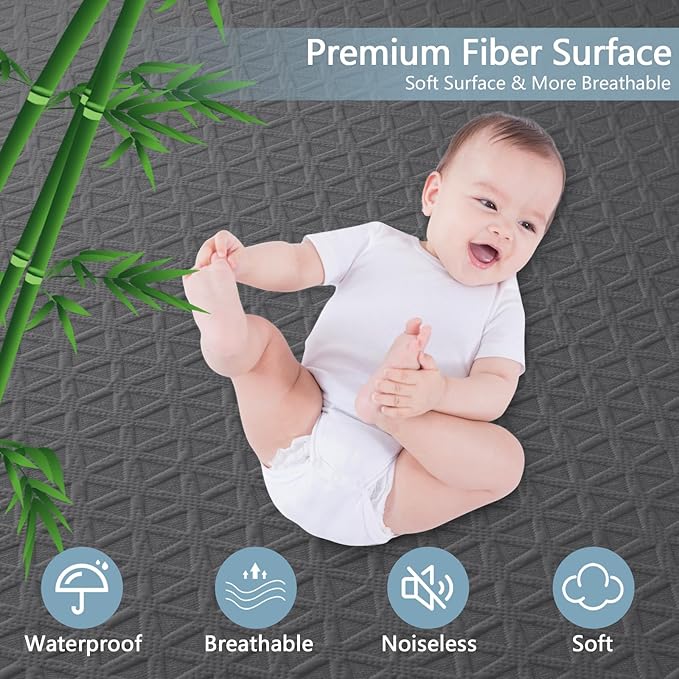 Premium Waterproof Mattress Protector Full Size, Breathable Bed Cover 3D Air Fabric Cooling Mattress Pad Cover Smooth Soft Noiseless Washable, 8''-21'' Deep Pocket (Gray)