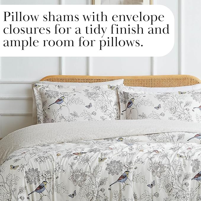 Southshore Fine Living, Inc. FloralTwin Duvet Cover Set, Premium Microfiber XL/Twin Comforter Cover, Wrinkle-Resistant, Machine Washable – Includes 1 Duvet Cover and 1 Sham, Bayberry