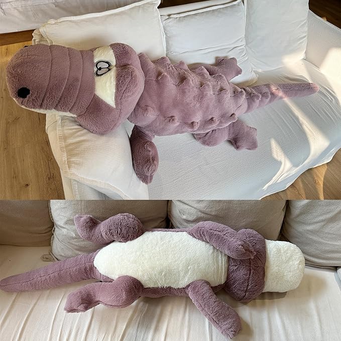 Hofun4U Alligator Plush Pillow, 67 inch Alligator Stuffed Animal, Home Decor Christmas Valentine’s Birthday Gift for Boys Girls Adults Kids (Purple)
