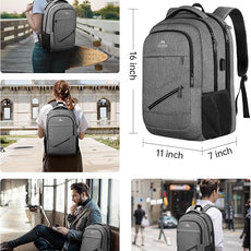 MATEIN Laptop Backpack 15.6 Inch, 20 L Personal Item Bag Airport Approved, Water Resistant Work Commute Computer Backpack with TSA Laptop Compartment, Gifts for Women Men, Grey