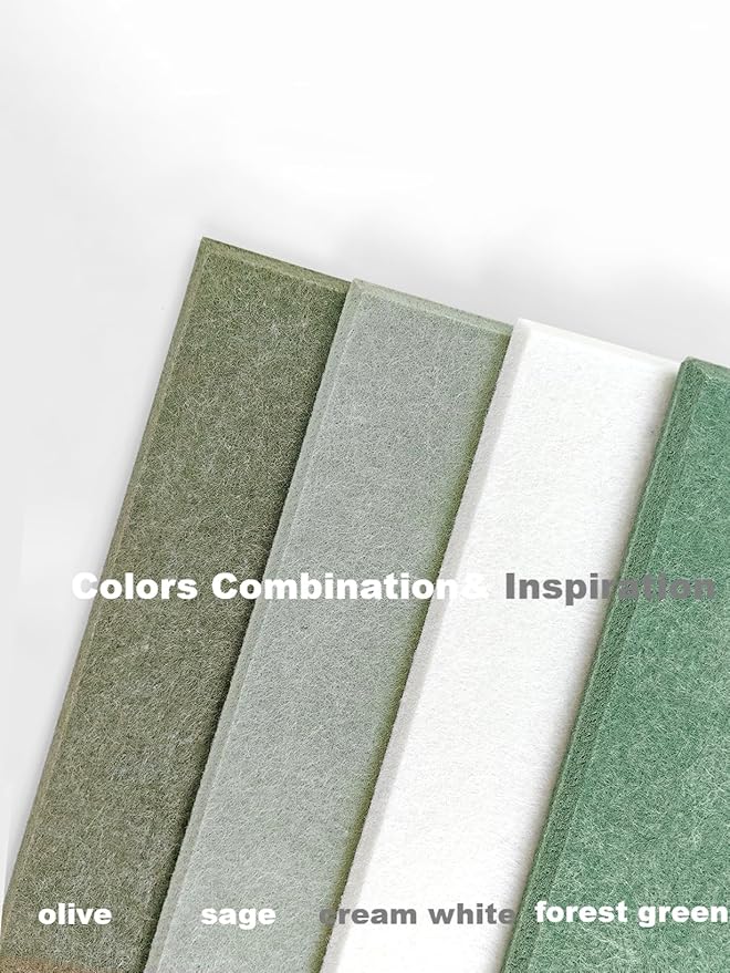 Green Bulletin Board | Cork Boards for Walls | Felt Cork Board for Office, Home & Classroom | Green Office Classroom Supplies | Felt Wall Tiles (12-Pack) | Olive