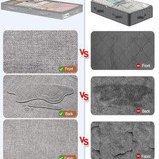 punemi 3-Inch Low Profile Under Bed Storage Containers，No-Structure, Soft Foldable Zippered Underbed Cloth Blanket Storage bins — Fits Under Crib, Couch，Sofa or Dorm bed, 4-Pack, 20x40x3in