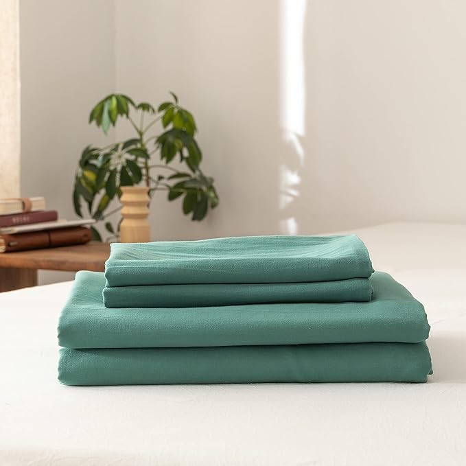 HeimenAogo Egyptian Cotton Duvet Cover Set Queen Size, Ultra Soft and Breathable Comforter Cover with Zipper Closure, High Thread Long Staple Cotton Blanket Cover 3 Pcs (90"×90"), Oil-Blue