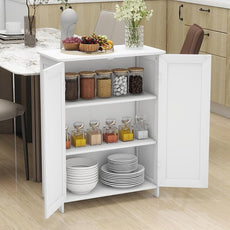 Bathroom Storage Floor Cabinet Freestanding Organizer with Adjustable Shelves for Bathroom Laundry Room,2 Doors