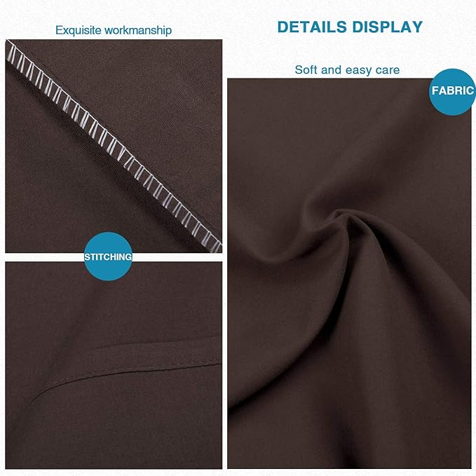 FLXXIE Microfiber Pillow Cases Standard Size, Soft Pillowcases with Envelope Closure, Wrinkle, Stain Resistant Pillow Covers, 20x26, Dark Brown