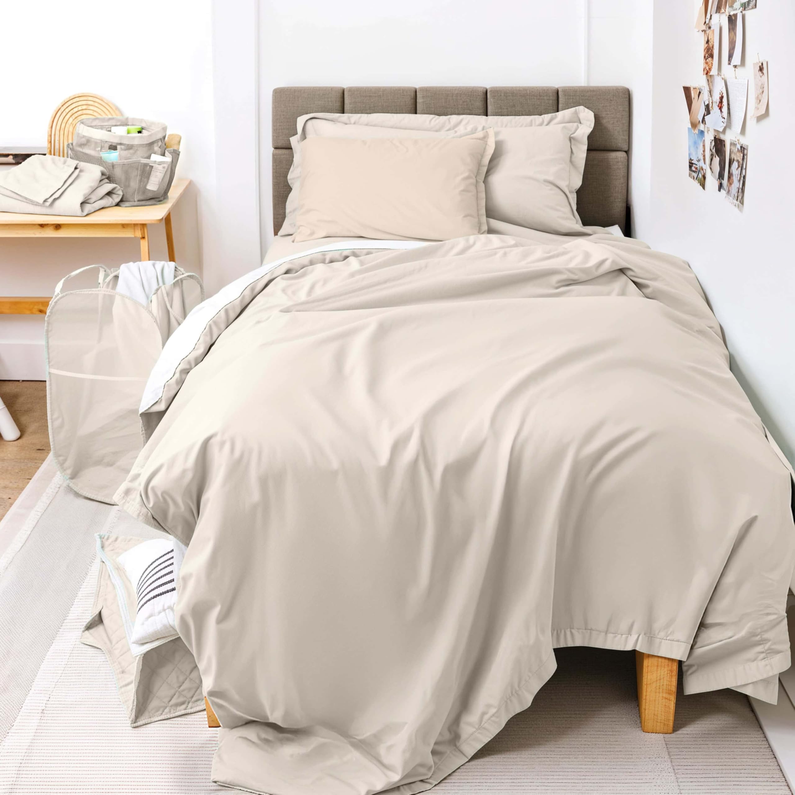 Hearth & Harbor Complete Dorm Room Set, Twin XL Comforter Set, Sheet Set, Mattress Protector, Towels and Organizers - All Dorm Accessories Included Dormly