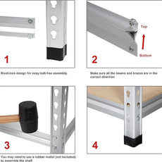 Amazon Basics 5-Tier Medium Duty Storage Shelving Single Post Press Board Shelf - 48 x 18 x 72 Inches, Aluminum