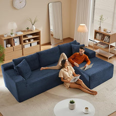 105''Sectional Cloud Couch with L Shaped Chaise,Modern Modular Sectional Sofa,Comfy Sectional Couches for Living Room,Bedroom,Apartment (Blue, 105''W Right Facing Chaise)