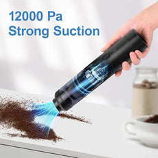 Handheld Vacuum Cleaner Cordless, Desk Vacuum Cleaner Compressed Electric Air Duster 12000Pa Suction, Portable Vortex Vacuum Dust Buster Air Blower for Computer, Keyboard, Car, Pet Hair Cleaning