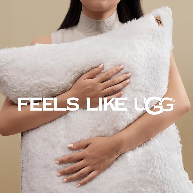 UGG Blissful Full/Queen Comforter Set with 2 Pillow Shams Reversible White Comforter Plush Fluffy Warm Bed Set Premium Down Alternative Bedding for College Dorm Essentials, Full/Queen, Seal Gray