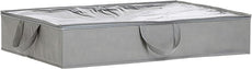 Amazon Basics Under Bed Fabric Zipper Storage Container Bags with Window and Handles, 2-Pack, 30.2 x 20 x 5.7 inches, Gray