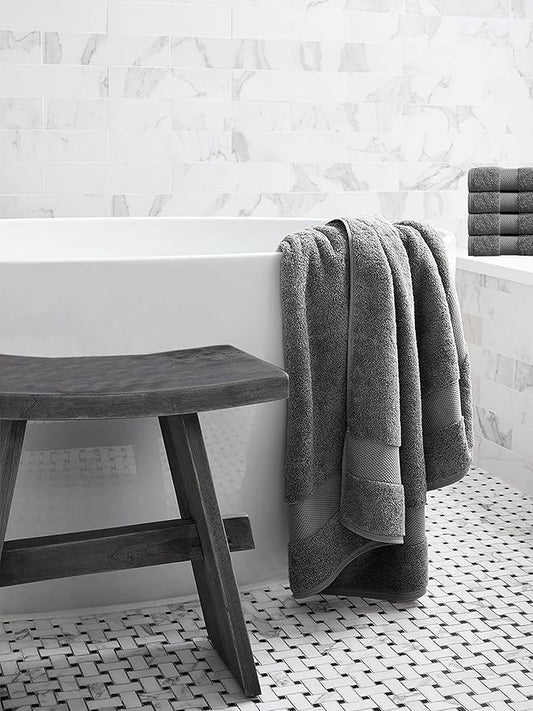 Delara Organic Cotton Luxuriously Plush Bath Sheet | GOTS & Oeko-TEX Certified | Premium Hotel Quality Towels | Feather Touch Technology| 650 GSM Long Staple|Soft, Quick Dry & Ultra-Absorbent 36"x70"