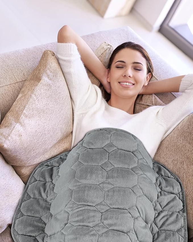 Topblan Weighted Lap Blanket Small Weighted Blanket Throw Grey 24x29 inches 5lbs, for Adults, Machine Washable, Skin Friendly, for Relaxation, for Calming, for Napping, All-Season Sleeping, Travel