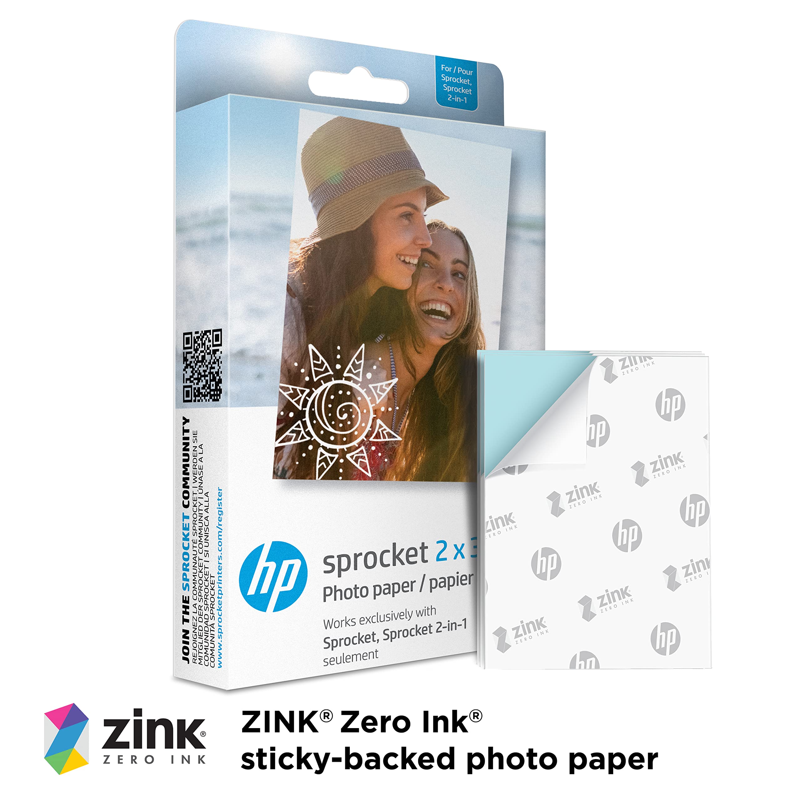 HP Sprocket Portable 2x3 Instant Photo Printer (Lilac) Print Pictures on Zink Sticky-Backed Paper from Your iOS & Android Device.