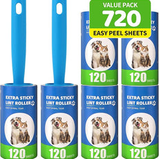 Extra Sticky Lint Roller Refills 6 Pack (720 Sheets) fit 3.8