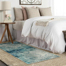 Lahome Modern Abstract Runner Rug with Rubber Backing - 2x6 Washable Rug Runners for Hallways Non Slip, 6 Ft Long Accent Carpet for Bathroom Kitchen Bedroom Entryway,Blue/Grey