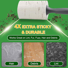 Lint Roller Pet Hair Value Pack of 250 Sheets, Extra Sticky Lint Remover for Dog & Cat Fur, Clothes, Furniture, Couches Reusable Lint Remover for Fuzz, Fluff & Hair(White)