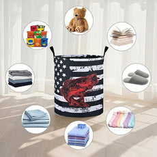 Bass Fish Laundry Basket Foldable Oxford Cloth Tote Bag Laundry Hamper Clothes Storage Bucket Organizer For Bathroom/Laundry Storage/Bedroom 19.6x15.7 Inch