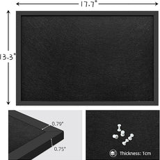 13.3x17.7 Inch Cork Board for Wall Hanging with Linen, Bulletin Board with Push Pins, Mounted Memo Message Board for Home Office Decor, Dorm Room Essentials, Classroom Organization