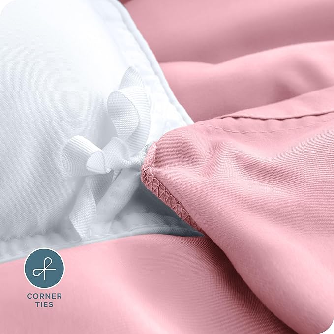 Bare Home Bedding Duvet Cover Extra Long Size - Premium 1800 Super Soft Collection - Lightweight, Cooling - Soft Breathable Bedding Duvet Cover (Twin/Twin XL, Light Pink)