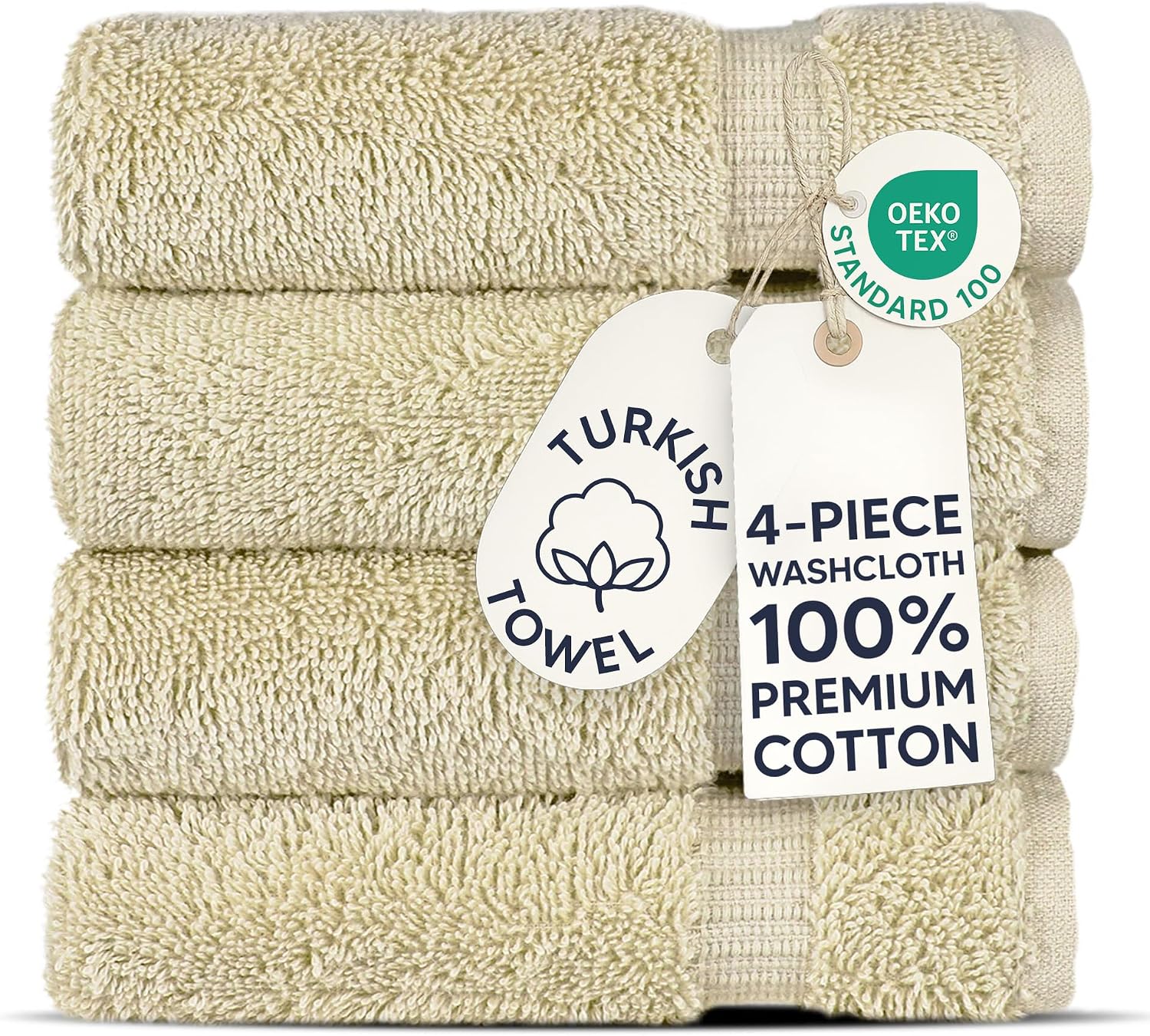 Chakir Turkish Linens 4 Piece Bath Towel Set, 100% Cotton Luxury Turkish Towels for Bathroom, Soft Absorbent Bath Towels, 27 x 54 Inches, Gray