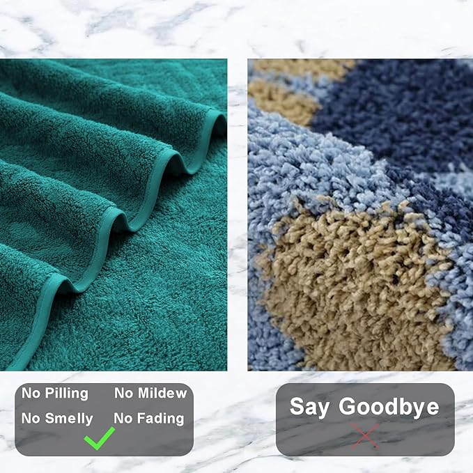 Ferdilan 4 Pack Large Bath Towels Set 35"x70" Oversized Bath Sheet Chair Towels, 600 GSM Ultra Soft & Absorbent Towels for Bathroom, Quick Dry Towel for Gym Hotel Camp Pool Green Blue