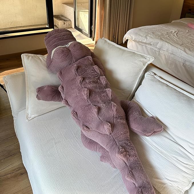 Hofun4U Alligator Plush Pillow, 38 inch Alligator Stuffed Animal, Home Decor Christmas Valentine’s Birthday Gift for Boys Girls Adults Kids (Purple)