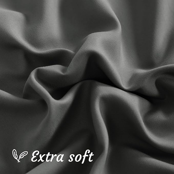 NTBAY Standard Pillow Cases Set of 2, 2 Pack Brushed Microfiber 20x26 Pillow Cases, Soft, Wrinkle, Fade, Stain Resistant Dark Grey Pillow Cases with Envelope Closure, 20x26 Inches, Dark Grey