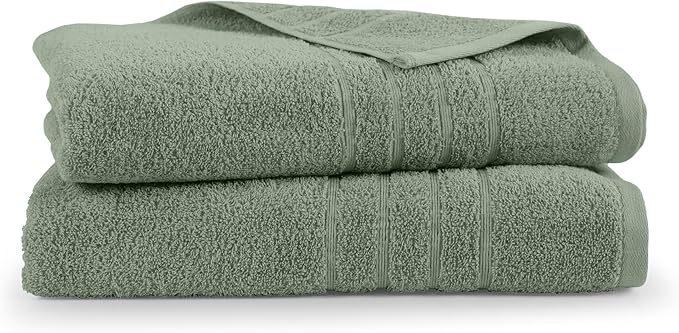 Martex 2-Pack Ultimate Performance Bath Sheet Set – 100% Cotton – 33” x 65” – Extra Large Bath Towels – Versatile – Low-Linting – Supersoft Bathroom Set – Super Absorbent – Easy Care – Sage