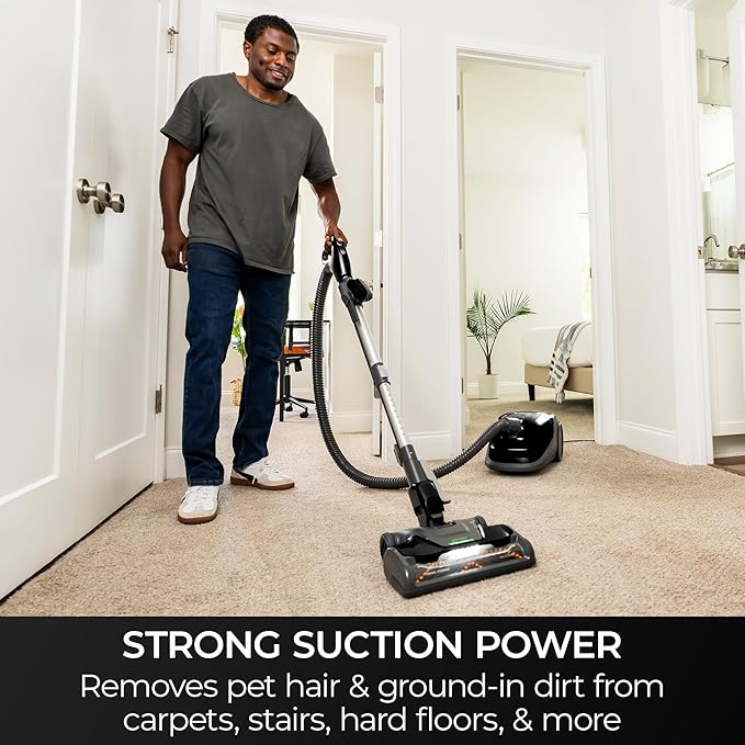 Kenmore BC3006 400 Series Pet Friendly Lightweight Bagged Canister Vacuum Cleaner 2-Motor Design with Hair Eliminator Brushroll, HEPA Filter, LED Headlight, Extended Wand and Auto Cord Rewind