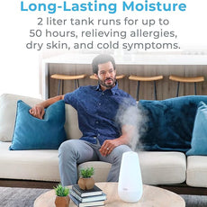 Pure Enrichment PureSpa XL 3-in-1 Cool Mist Humidifier, Essential Oil Diffuser & Mood Light - 2L Tank Provides Powerful Mist Coverage up to 350 sq ft in Bedroom, Office & Large Rooms