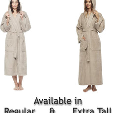 Arus Women's Hooded Classic Bathrobe Turkish Cotton Robe with Full Length Options