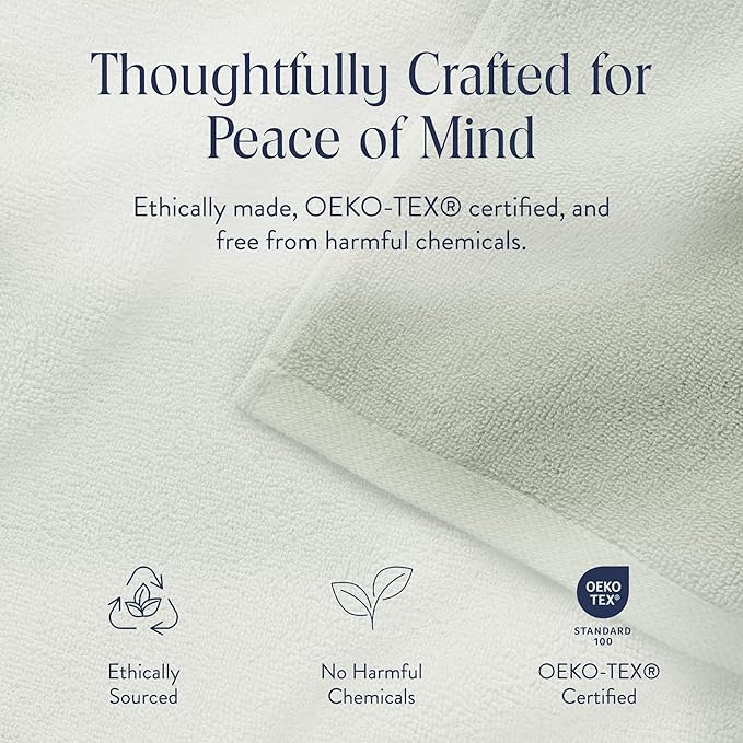 Brooklinen Super-Plush Bath Sheet and Hand Towel Set - 2 Bath Sheets 2 Hand Towels - Cotton, Highly Absorbent (Aloe)