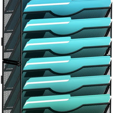 11-Tier Wall File Organizer Hanging Wall File Holder Wall Mount Paper Folder Organize, Mesh Magazine Document Mail Organizer Wall Organizer for Office School Home, Black