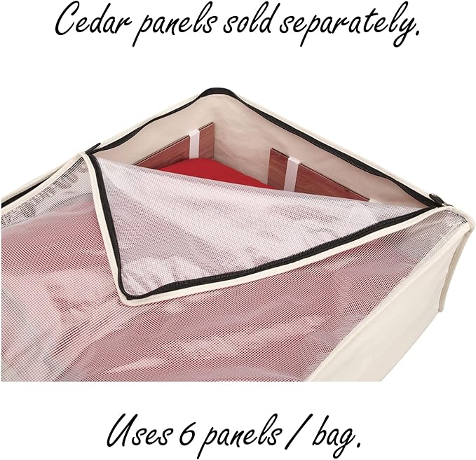 Household Essentials 3364-1 Cotton Canvas Blanket Storage Bags | Natural, Off-White