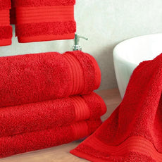Cotton Paradise Hand Towels for Bathroom, 100% Cotton Turkish 4 Piece Hand Towel Set, Soft Absorbent Face Towels, Red Hand Towels