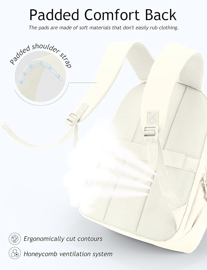 Travel Backpack for Women, 15.6 Inch College Laptop Backpack, Water Resistant Work Backpacks, Cute Quilted Bookbag