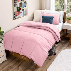 Bare Home Comforter Set - Twin/Twin Extra Long Size - Ultra-Soft - Goose Down Alternative - Premium 1800 Series - All Season Warmth (Twin/Twin XL, Light Pink)