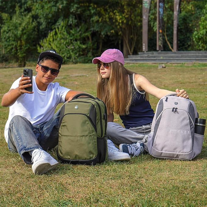 Swissdigital Design Business Laptop Backpack, College Laptops Backpack with USB Charging Port for Men and Women Fits 16 Inch Notebook, Olive | SD1670-26