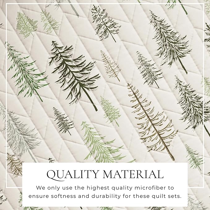 Great Bay Home 3-Piece Reversible Forest Cabin Bedspread Queen Quilt. All-Season, Comfortable, Soft Quilt Set - Truckee