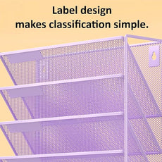 Kuntine.B Wall File Organizer (Purple, 6 Tier)