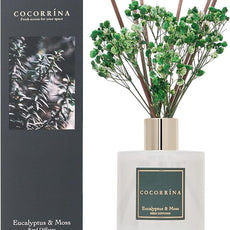 Cocorrína Reed Diffuser Sets- Eucalyptus & Moss Scented Diffuser with Sticks Home Fragrance Reed Diffuser for Bathroom Shelf Decor