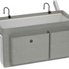 Bedside Caddy Bedside Organizer with Fixed Straps & Water Bottle Holder, Bunk Bed Caddy ideal for Home, Dorm, Hospital, Crib, Versatile Bedside Storage Solution (Grey)