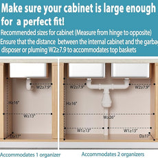 Under Sink Organizer Storage 2 Pack, 2 Tier Slide Out Height Adjustable Pull Out Cabinet Organizer Drawer for Kitchen Bathroom Large Under Sink Shelf Rack Caddy for Pantry, Black