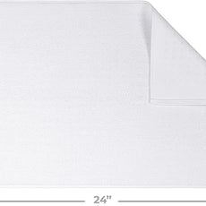 Cotton Paradise 100% Cotton Non Slip Bath Mats for Bathroom, 17x24 inch Soft Absorbent Quick Dry Machine Washable Floor Bath Mat, White