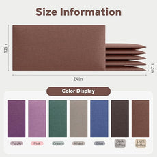 12-Piece Light Brown Linen Upholstered Headboard King Size, Wall Mounted Panel Set, Warm Fabric Headboard & Wall Decor for Bedroom