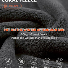 DAVID ARCHY Men's Hooded Robe Soft Coral Fleece Microfiber Bathrobe